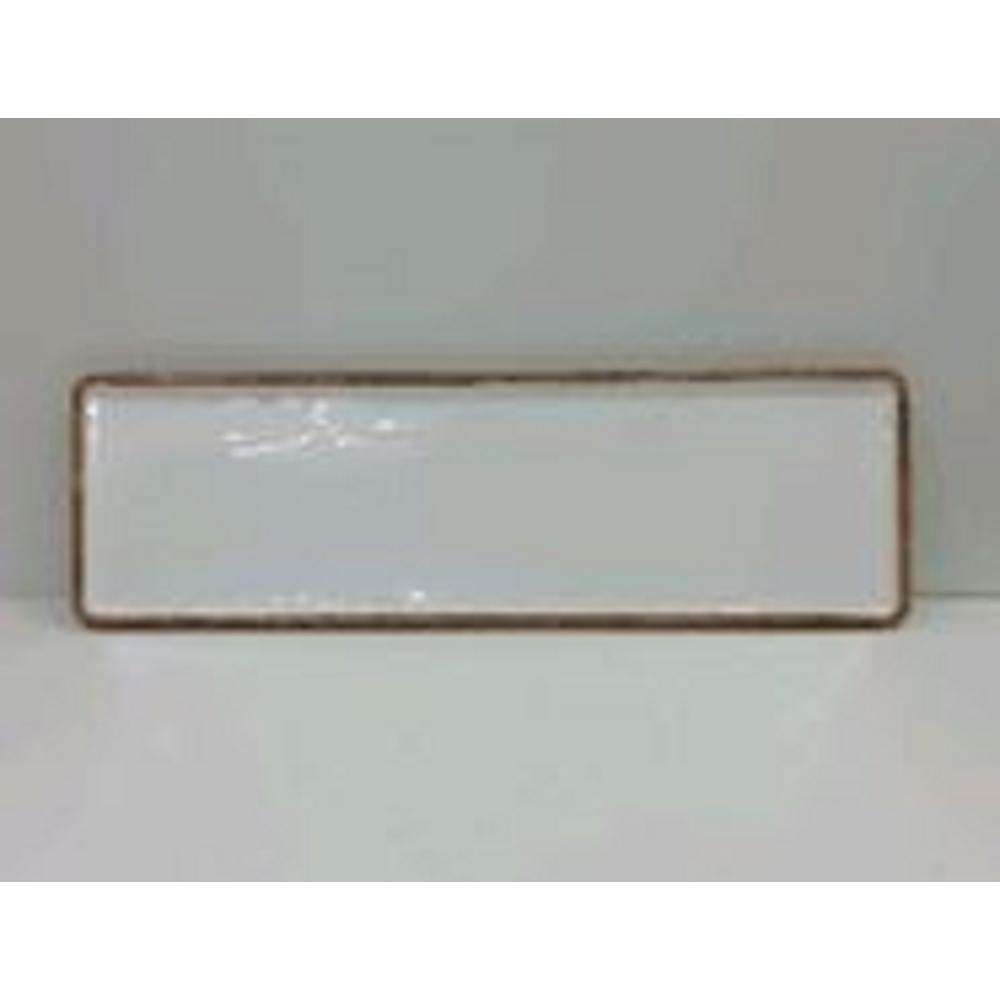 Lg Wooden Long Platter White Enamel & Natural - White/Natural. Picture 1