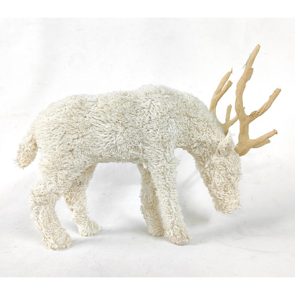 Med. Stag Grazing Knitted Bocule H12”. Picture 1