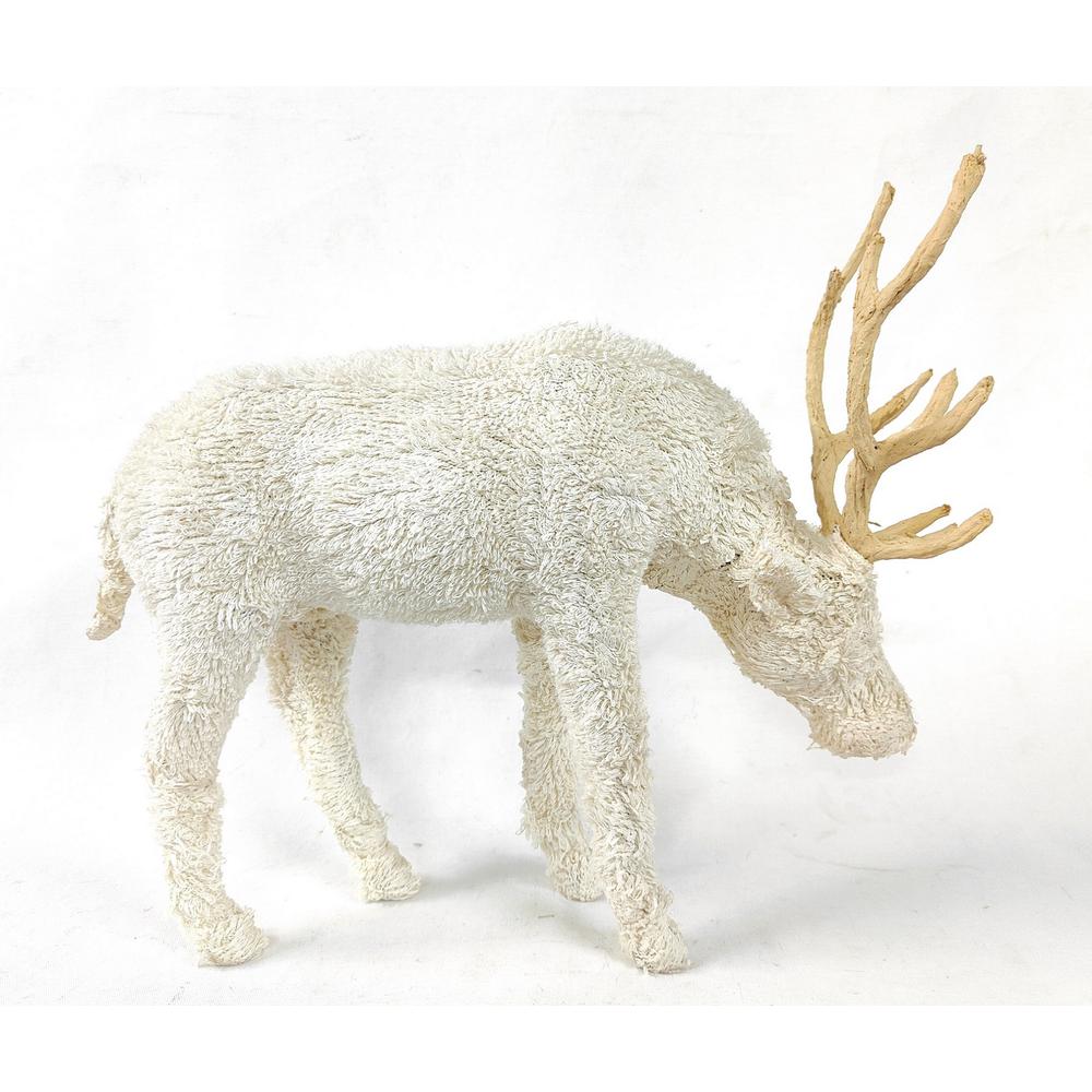 Lg. Stag Grazing Knitted Bocule  H18”. Picture 1