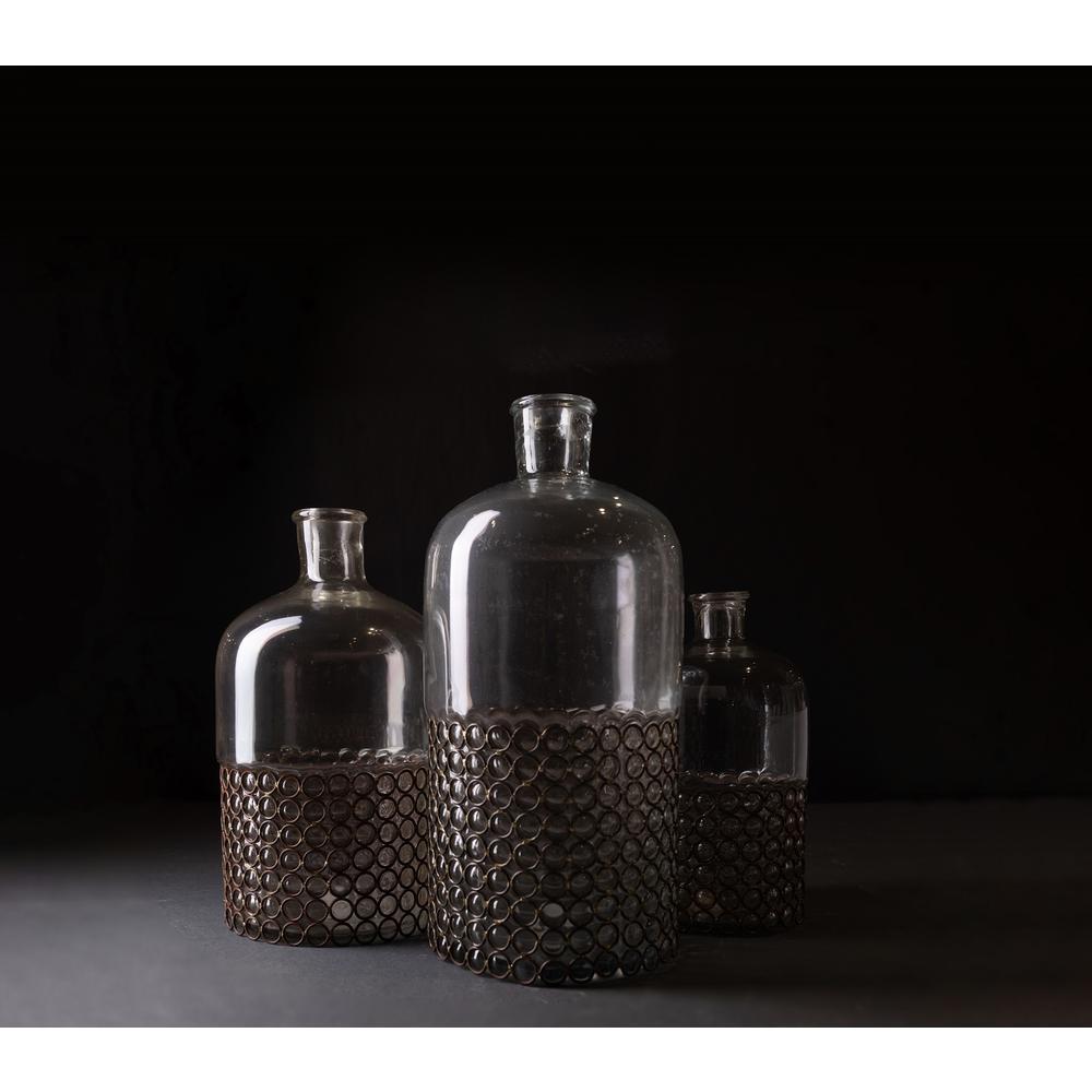 Decorative Glass Bottle/Vase  Dia 7" & H 15". Picture 1