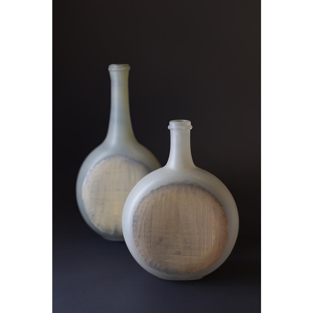 Decorative Glass Bottle/Vase  Dia 7" & H 14". Picture 1