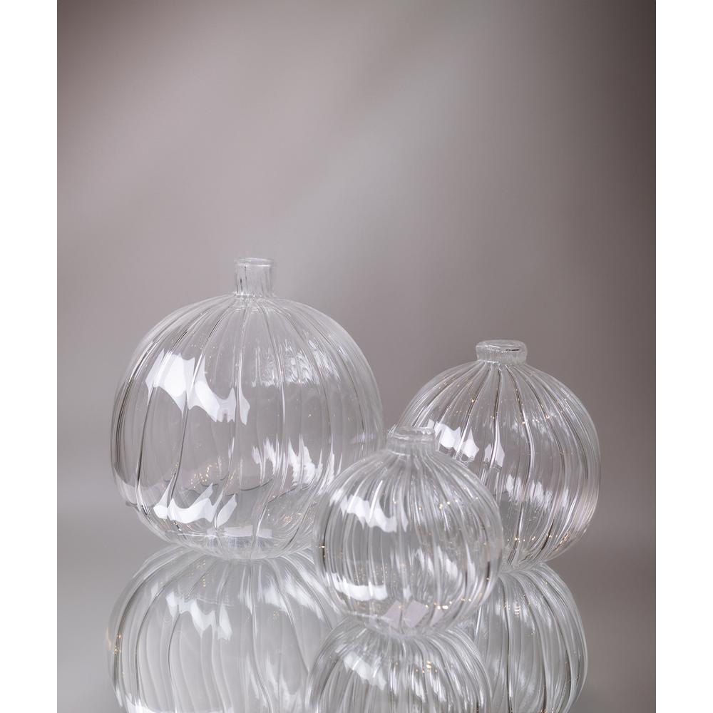 Decorative Clear Glass Bottle/Vase Dia 7" & H 8.5". Picture 1