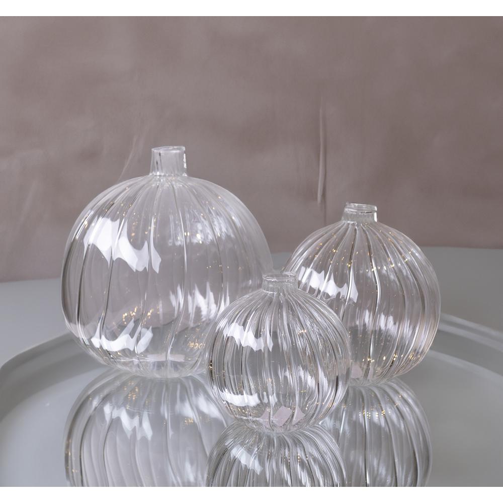 Decorative Clear Glass Bottle/Vase Dia 7" & H 8.5". Picture 4
