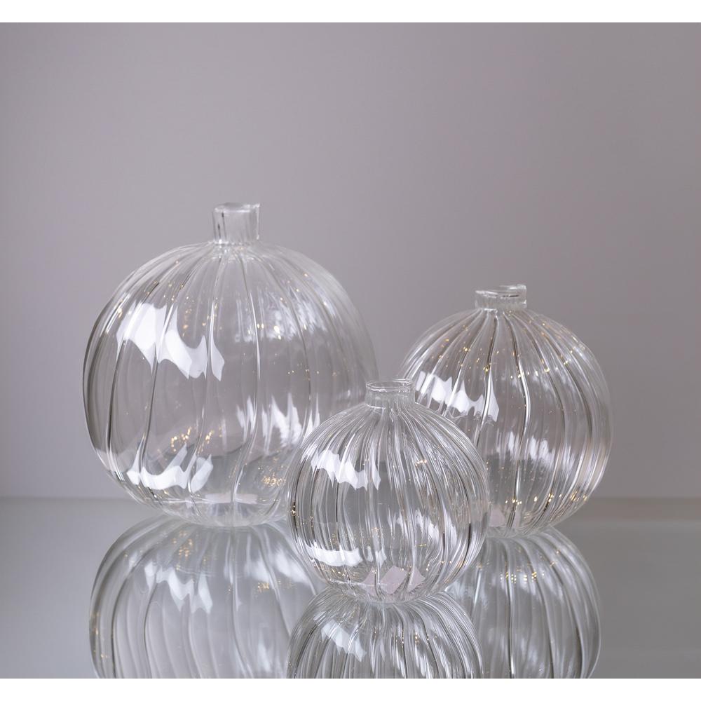 Decorative Clear Glass Bottle/Vase Dia 6" & H 7". Picture 3