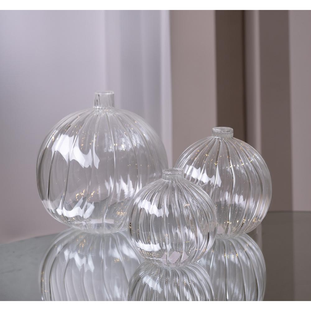 Decorative Clear Glass Bottle/Vase Dia 5" & H 5.5". Picture 5
