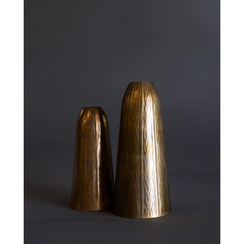 Hammered Vase Brass/Black Dia 7.09". Picture 1