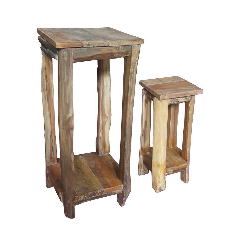 Set Of 2 Planter Stand Wood. Picture 1