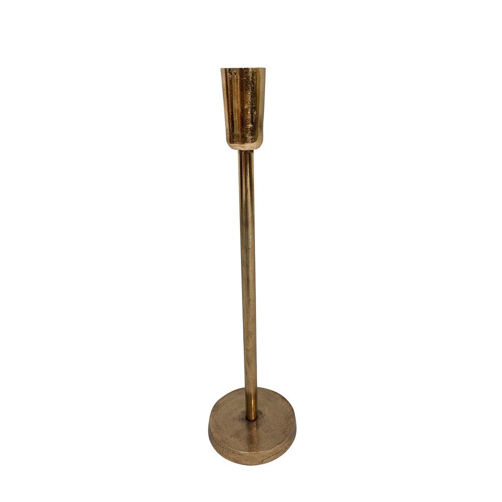 X-Lg. Alum. Candlestick Brass Antique Finish -St - Brass Antique. Picture 1