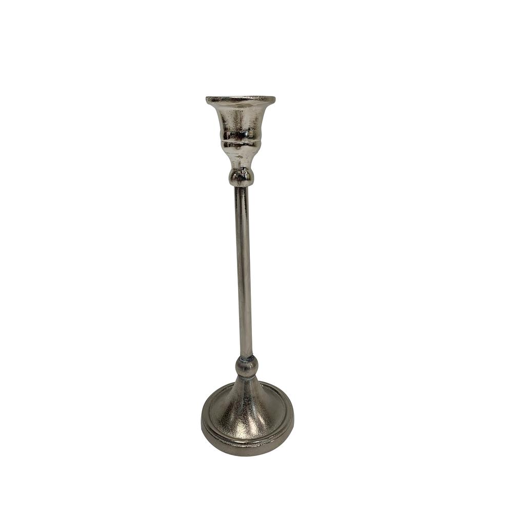 Med. Alum. Candlestick Nickel Finish -St - Nickel. Picture 1