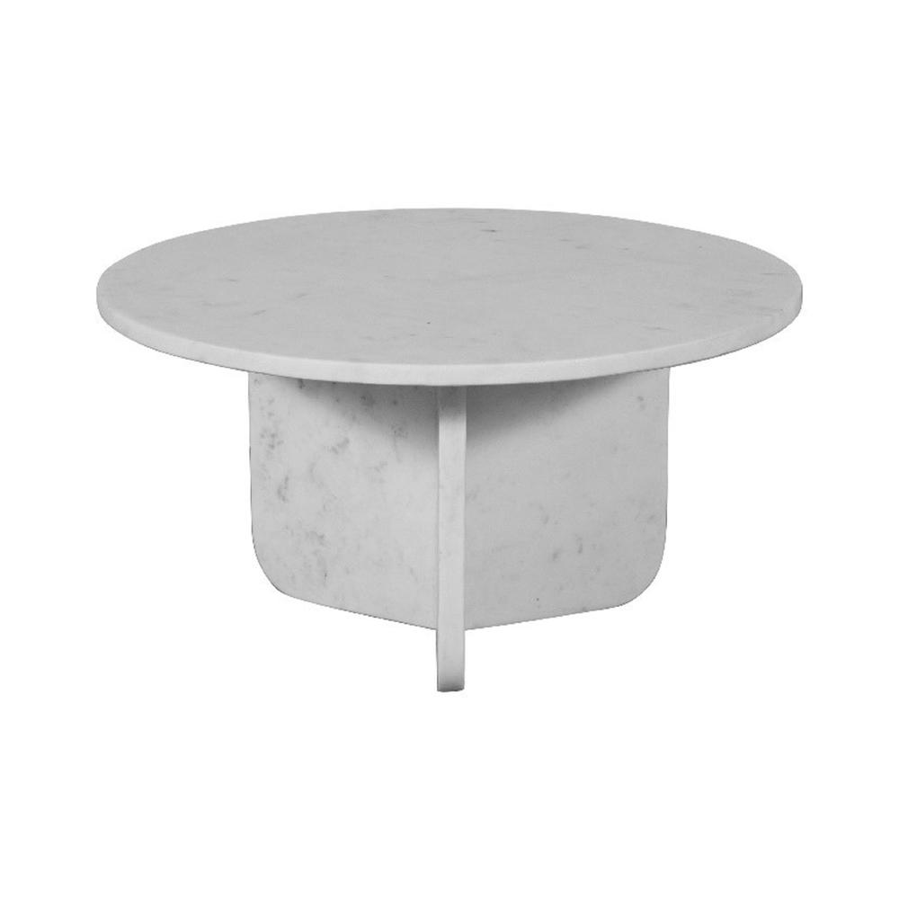 Genoa Low Side Table White/Mirror Polish Dia 22". Picture 1