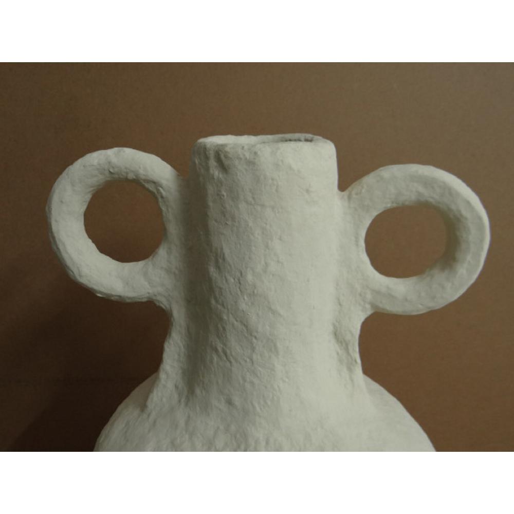 Paper Mache Vase Dia 22" Off-White. Picture 3