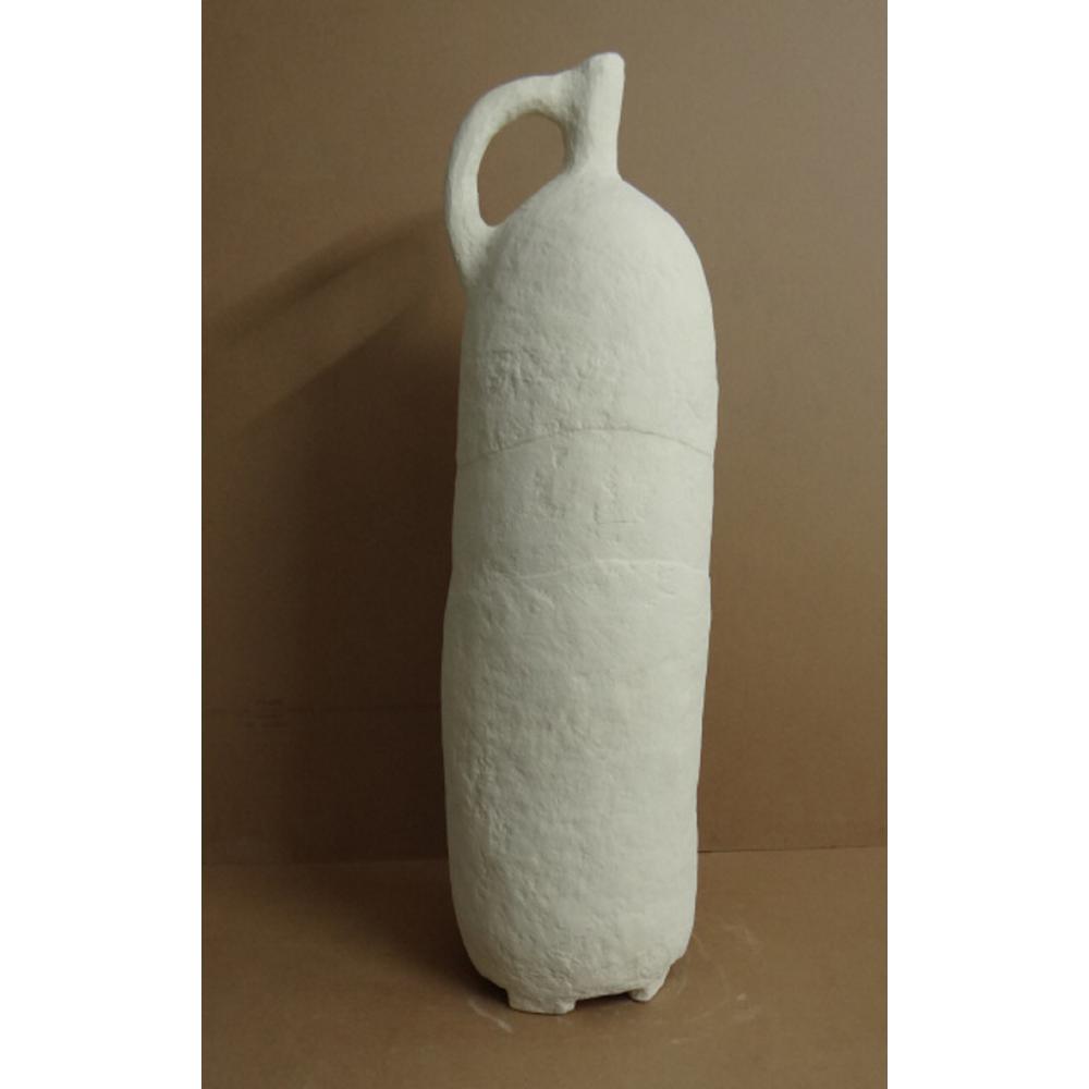 Paper Mache Vase Dia 39.50" Off-White. Picture 1
