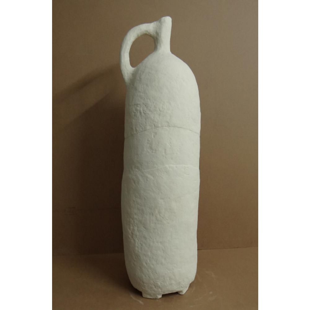 Paper Mache Vase Dia 39.50" Off-White. Picture 2