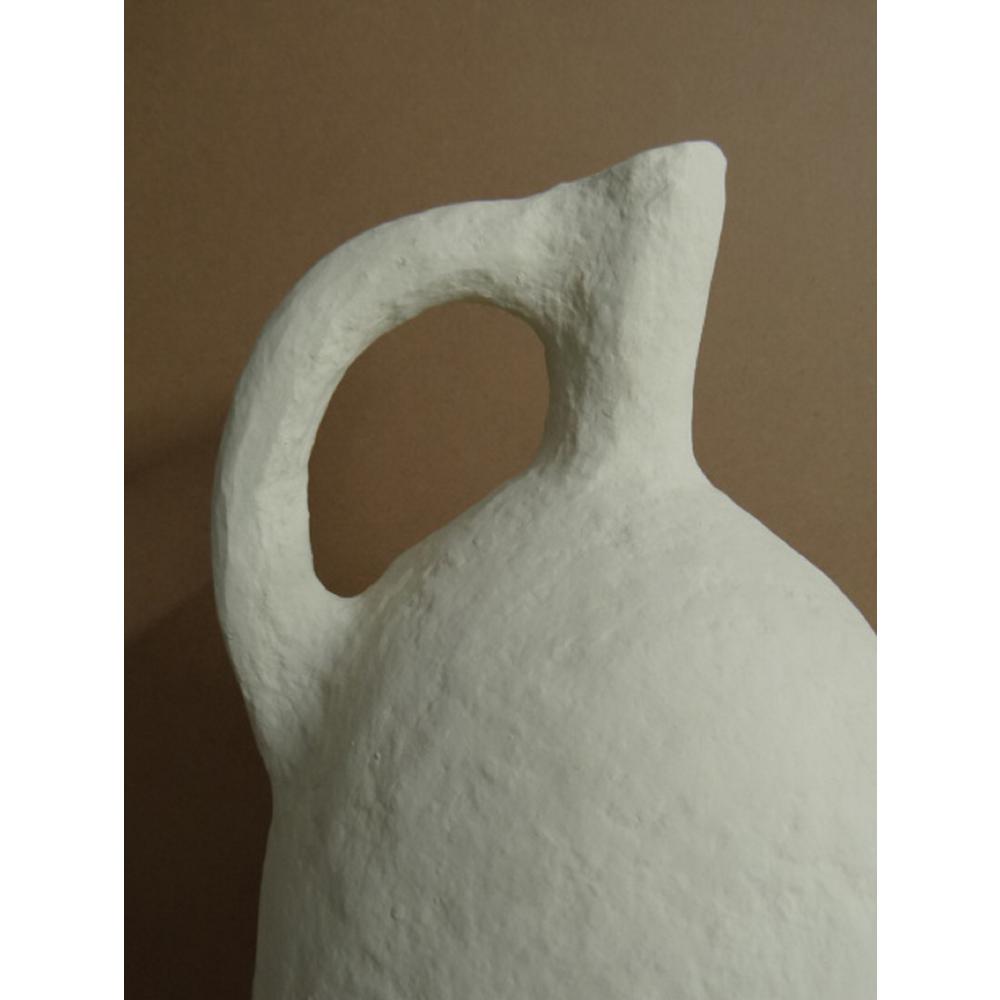 Paper Mache Vase Dia 39.50" Off-White. Picture 3