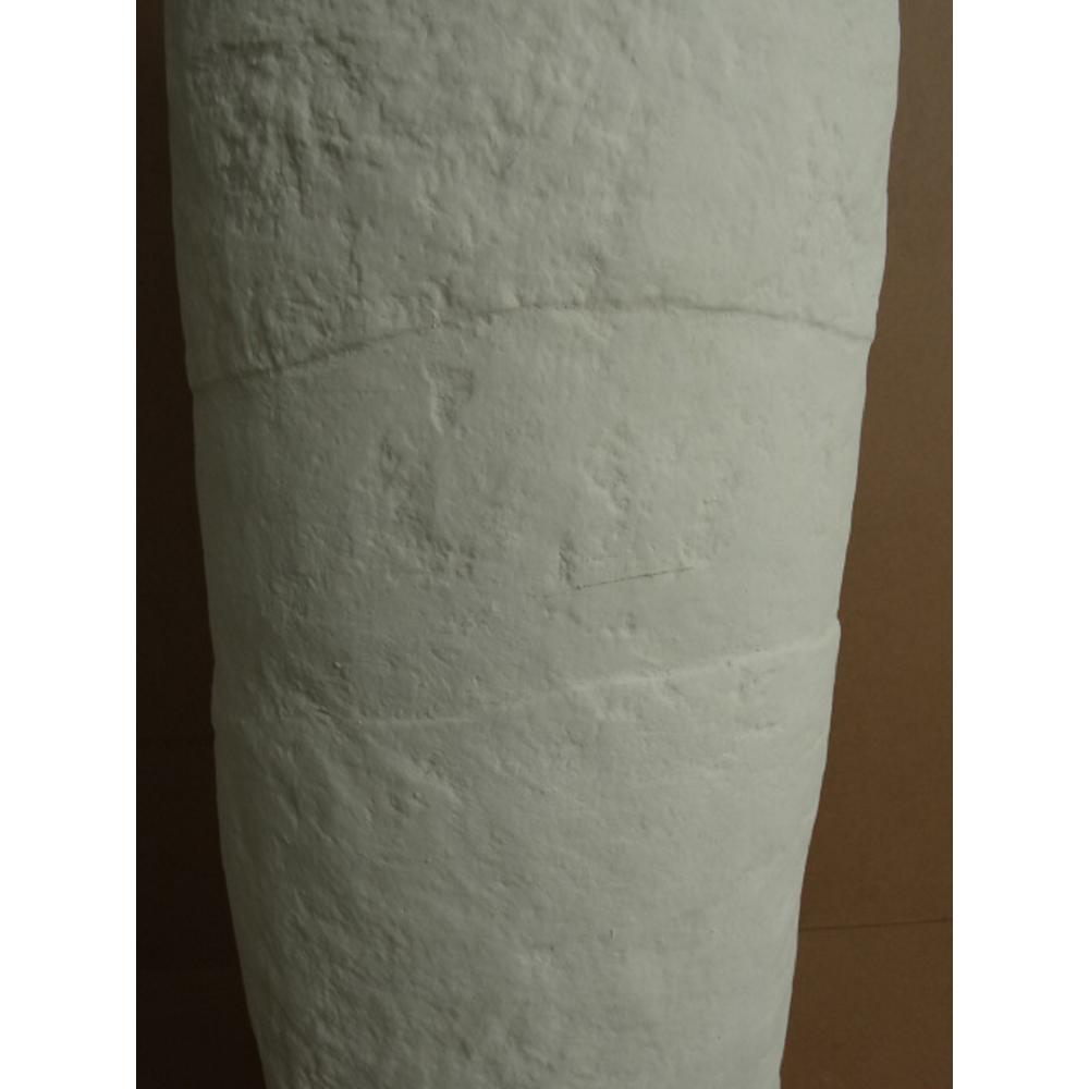 Paper Mache Vase Dia 39.50" Off-White. Picture 4