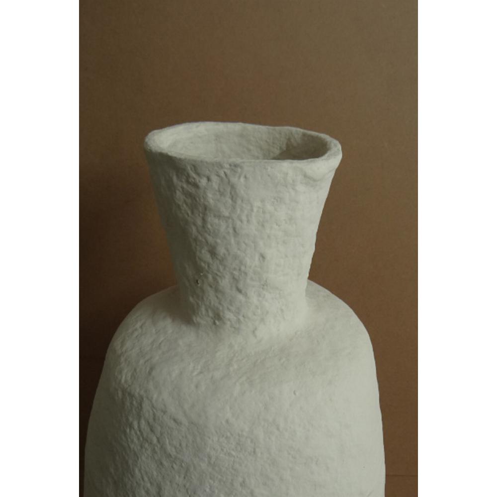 Paper Mache Vase Dia 26.50"  Off-White. Picture 3