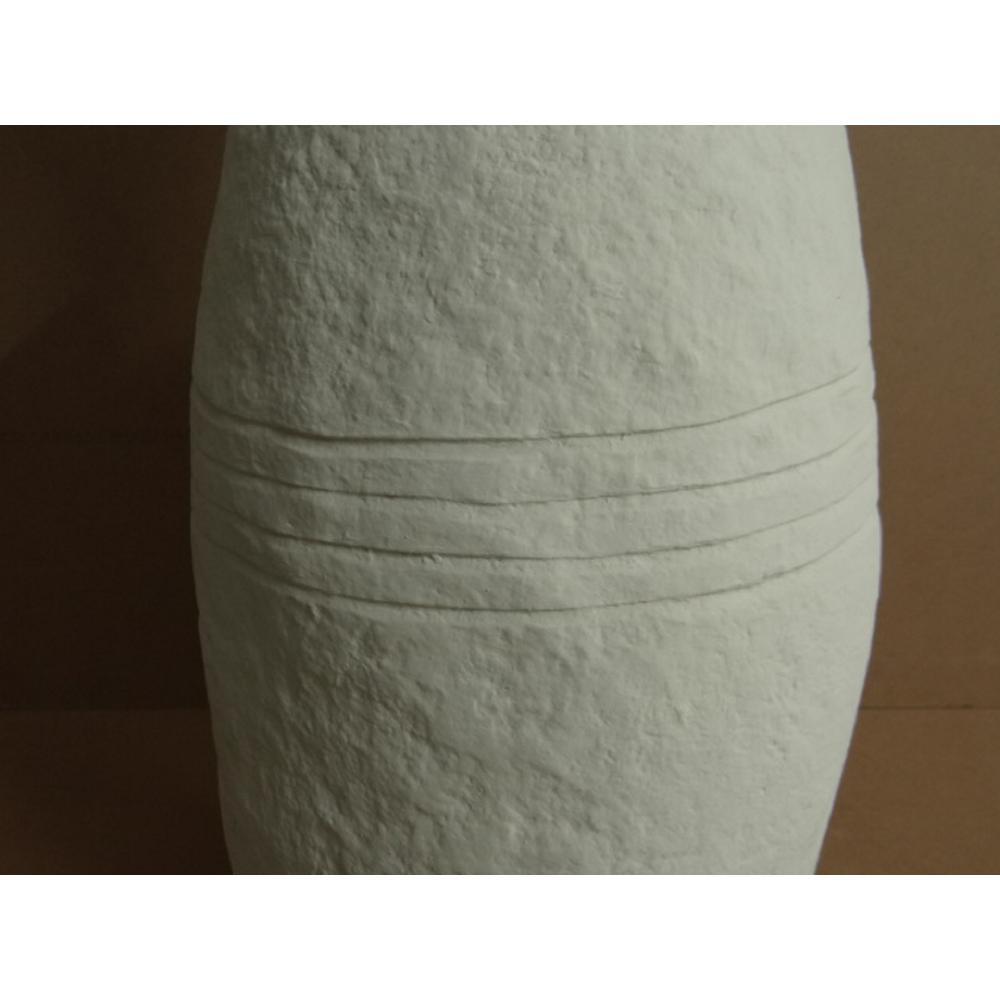 Paper Mache Vase Dia 26.50"  Off-White. Picture 4