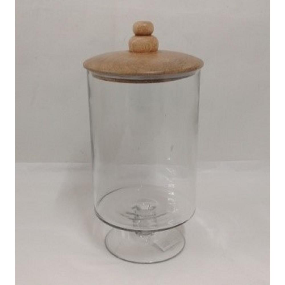 Wood & Glass Jar. Picture 1