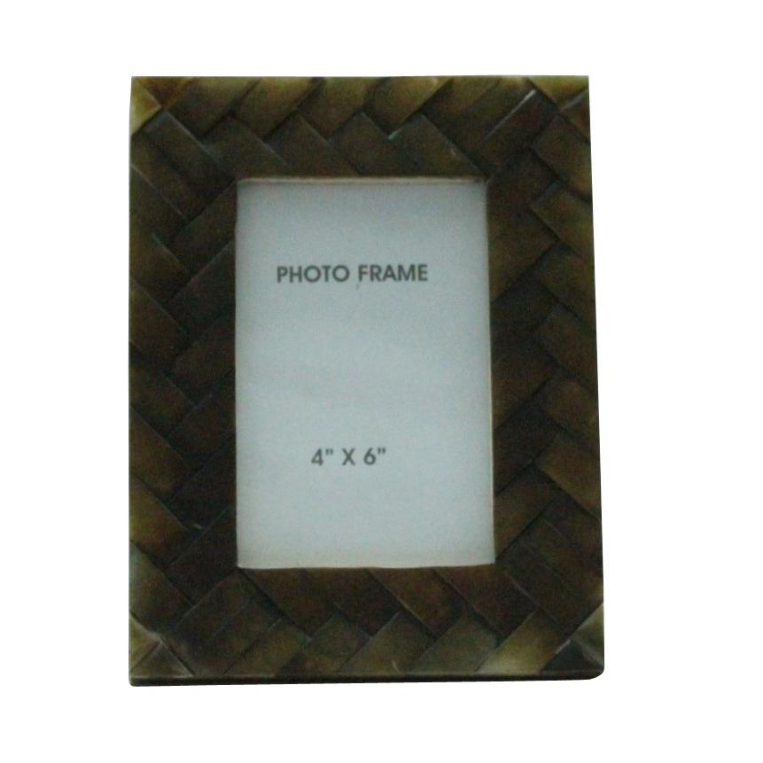4X6" Brown Criss-Cross Frame - St - Brown. Picture 1