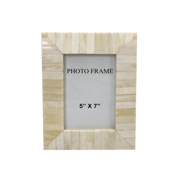 5X7” White Bone Picture Frame - White. Picture 1