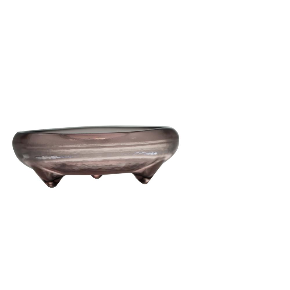 Round Bowl W/ Legs Pink-St - Pink. Picture 1