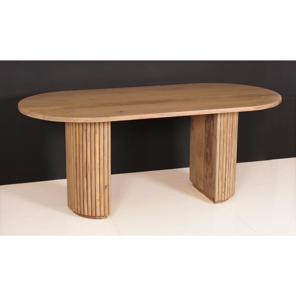 Dining Table Mango Wood Dia 35.43". Picture 1