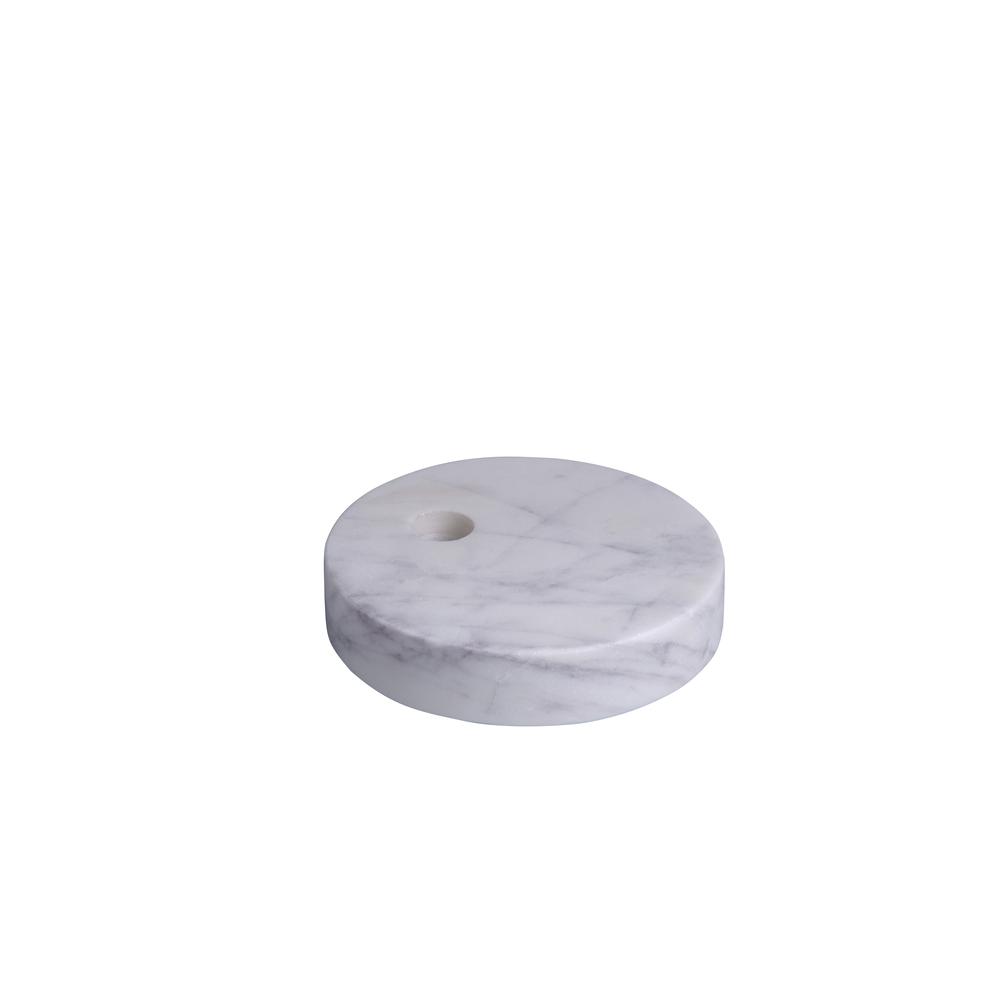 Marble Disk Taper Holder Lp- St - White. Picture 1