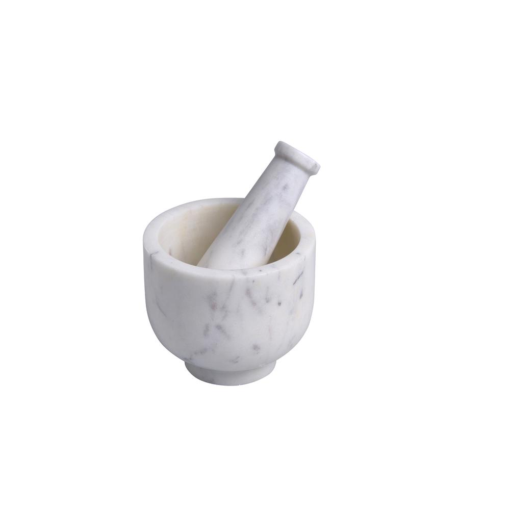 Marble Mortar And Pestle Lp - White. Picture 1
