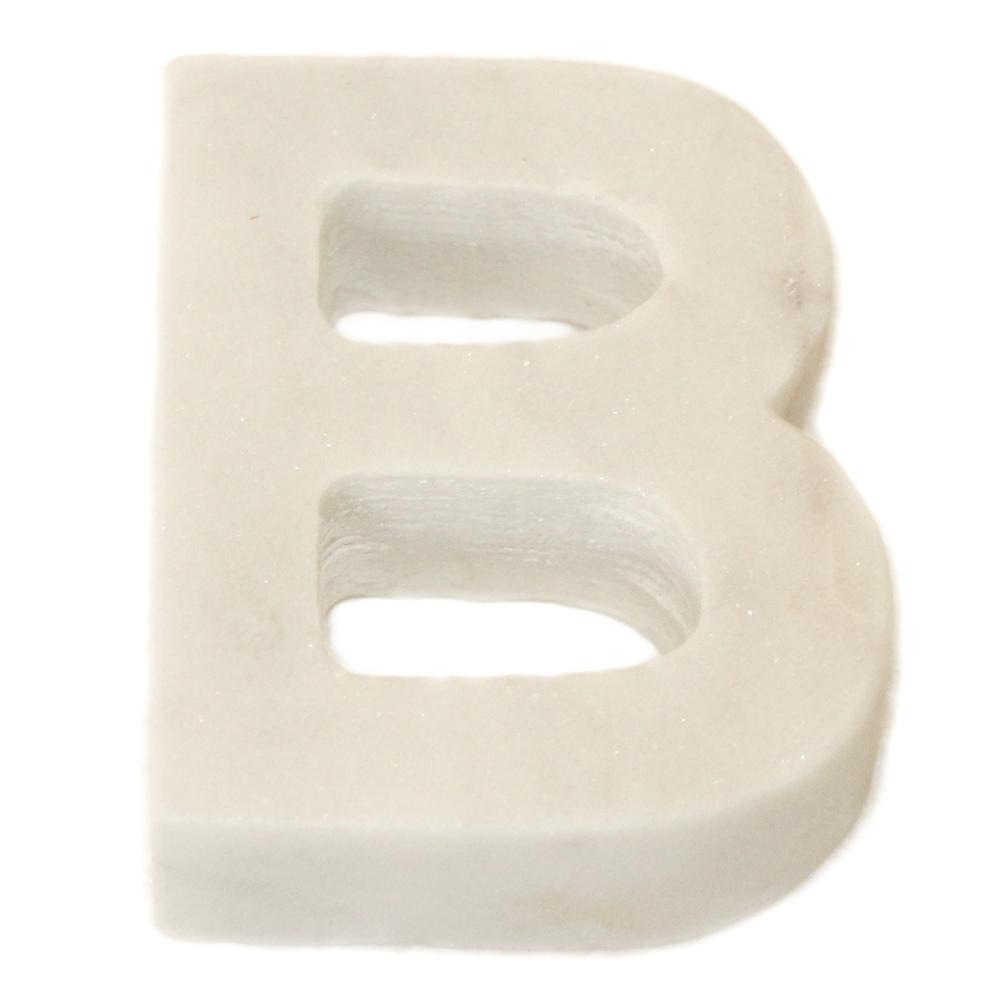 Marble B Helvetica Letter White. Picture 1