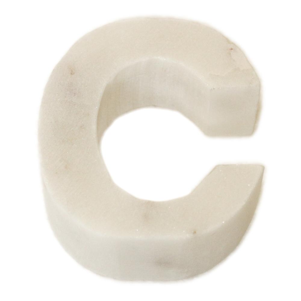 Marble C Helvetica Letter White. Picture 1