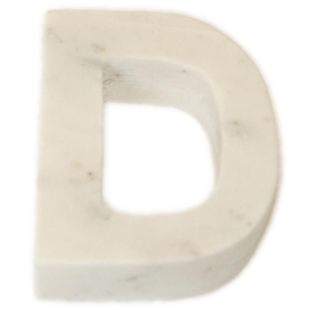 Marble D Helvetica Letter White. Picture 1