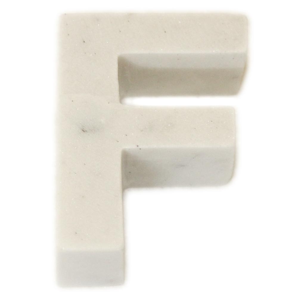 Marble F Helvetica Letter White. Picture 1