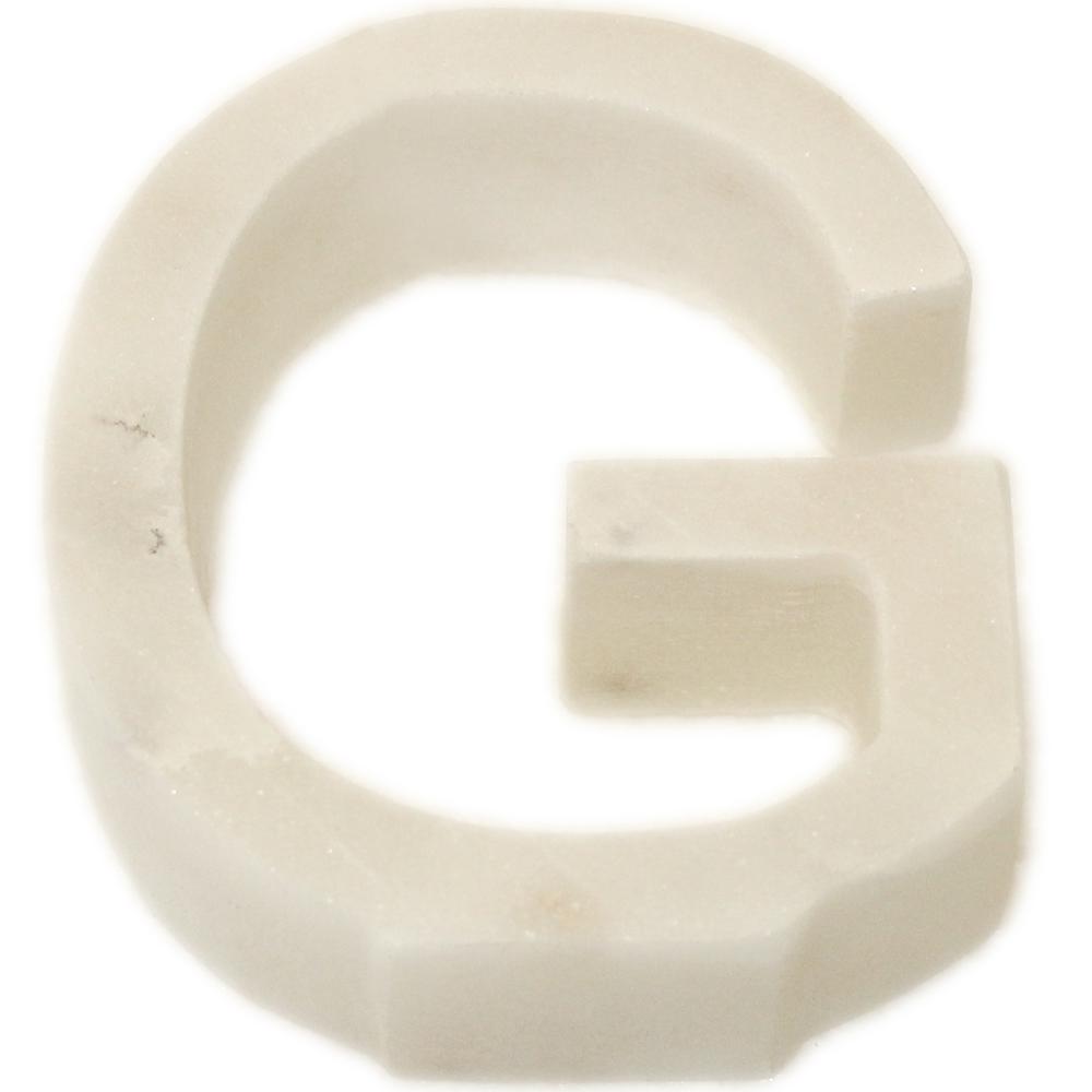 Marble G Helvetica Letter White. Picture 1