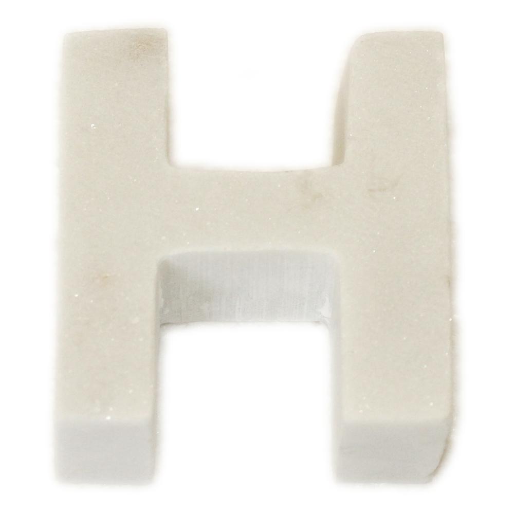 Marble H Helvetica Letter White. Picture 1