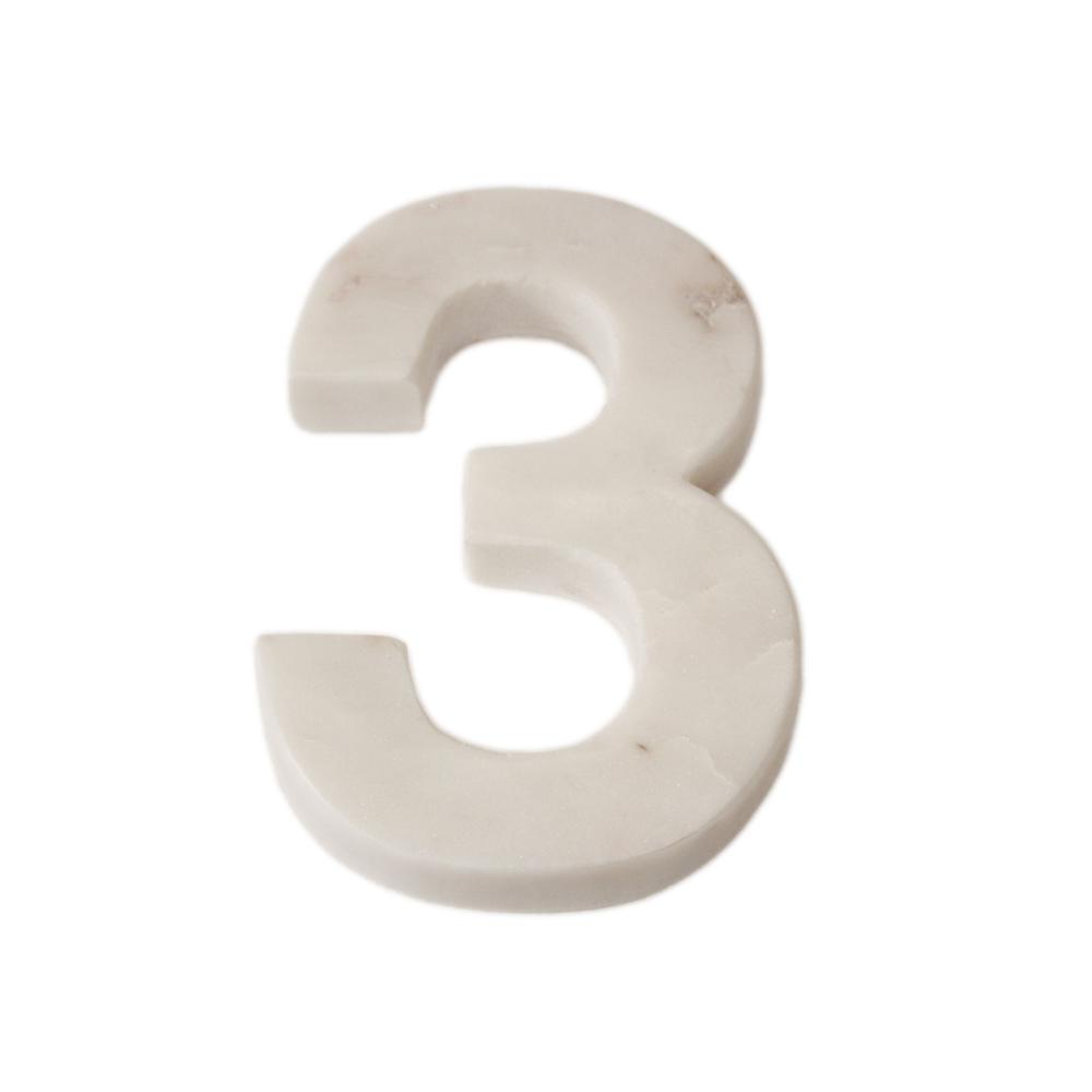 Marble 8" Helvetica 3 - White St - White. Picture 1