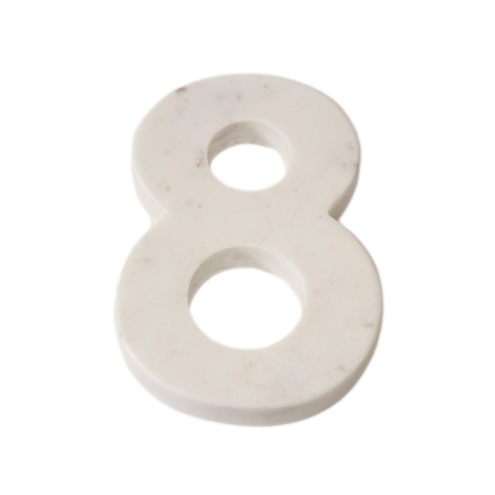Marble 8" Helvetica 8 - White St - White. Picture 1