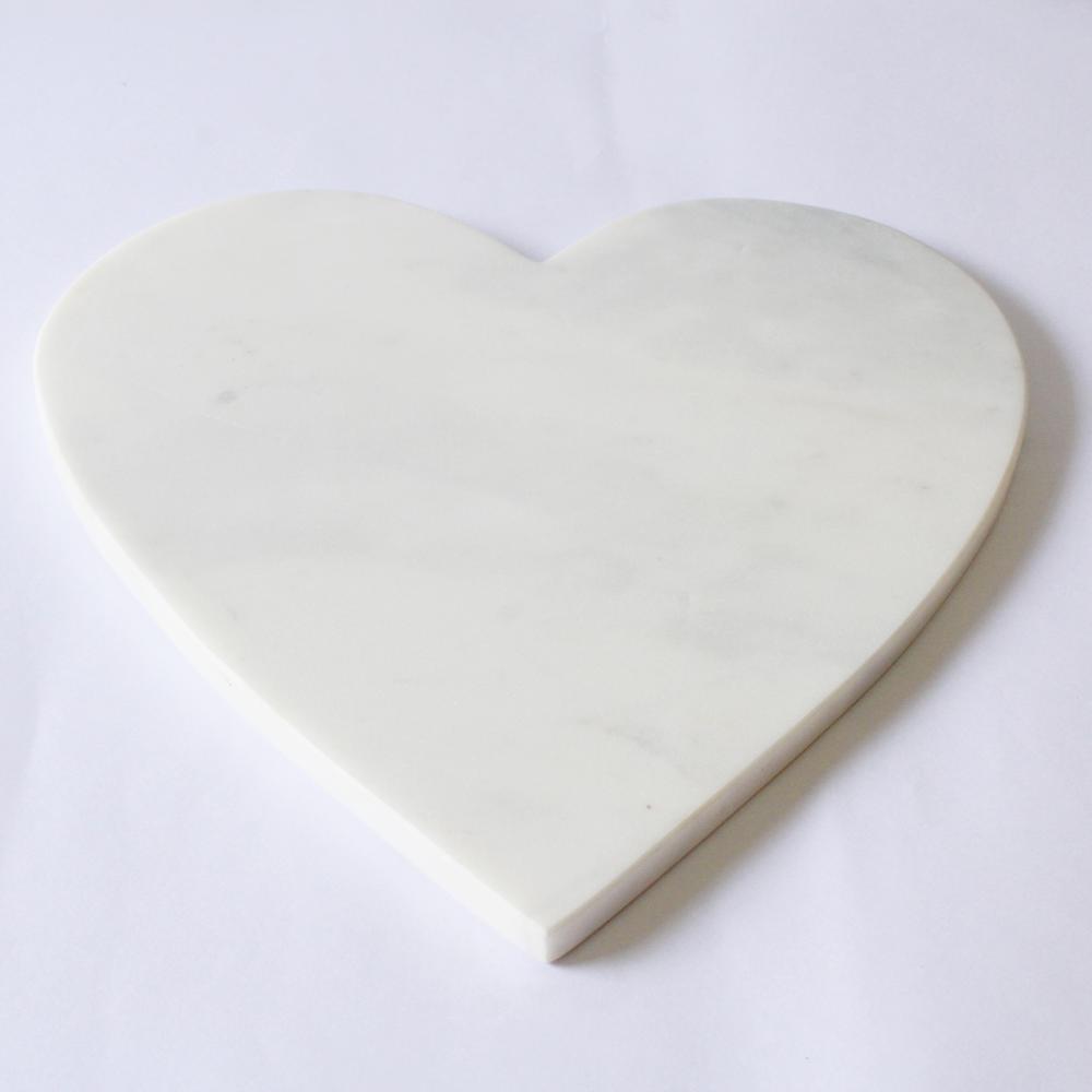 Marble Heart Shaped Cutting Board - White. Picture 1