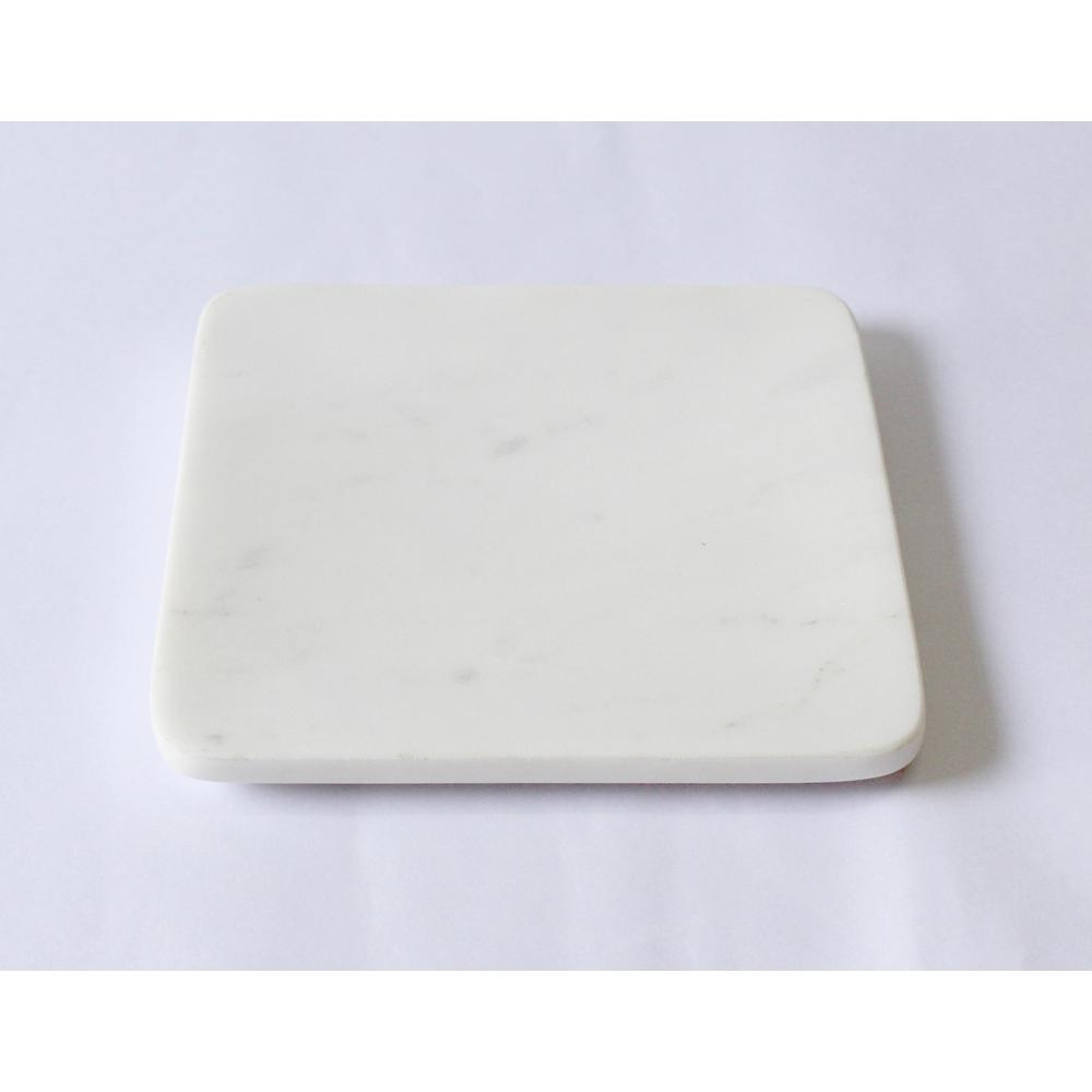 X-Sm. Square Marble Platter 6" X 6" - White. Picture 1