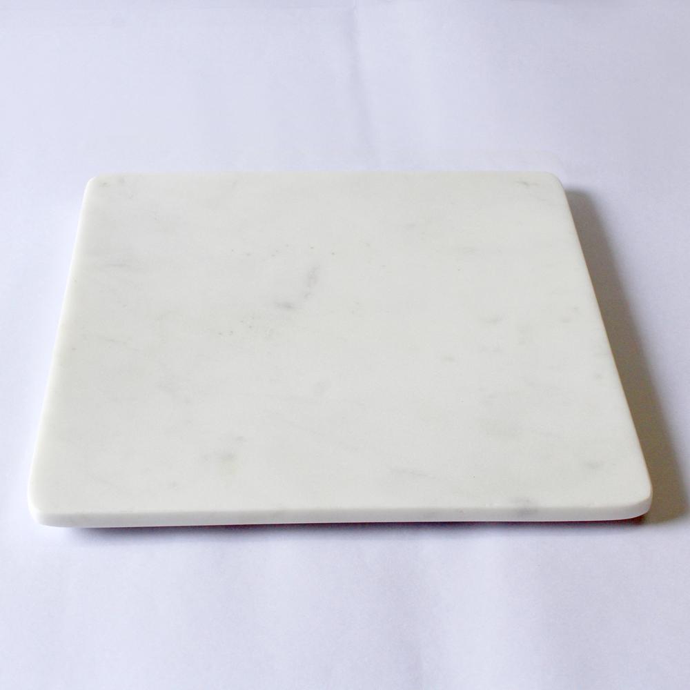 Med. Square Marble Platter 10" X 10" - White. Picture 1