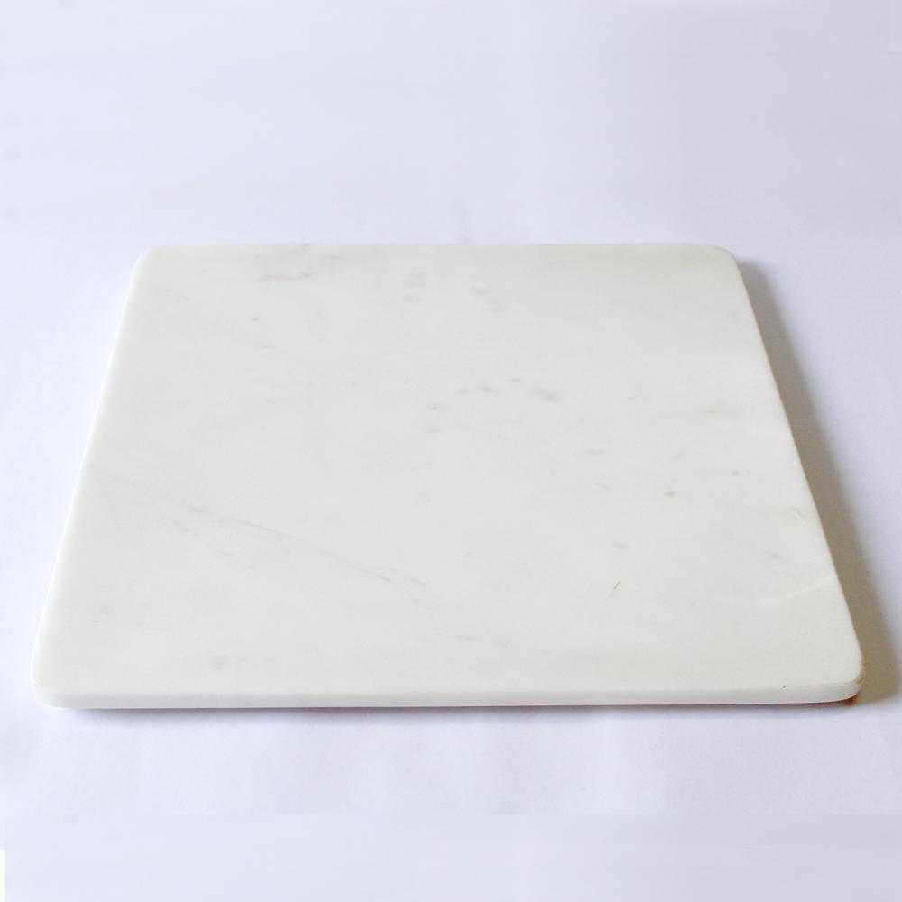 Lg. Square Marble Platter 12" X 12" - White. Picture 1