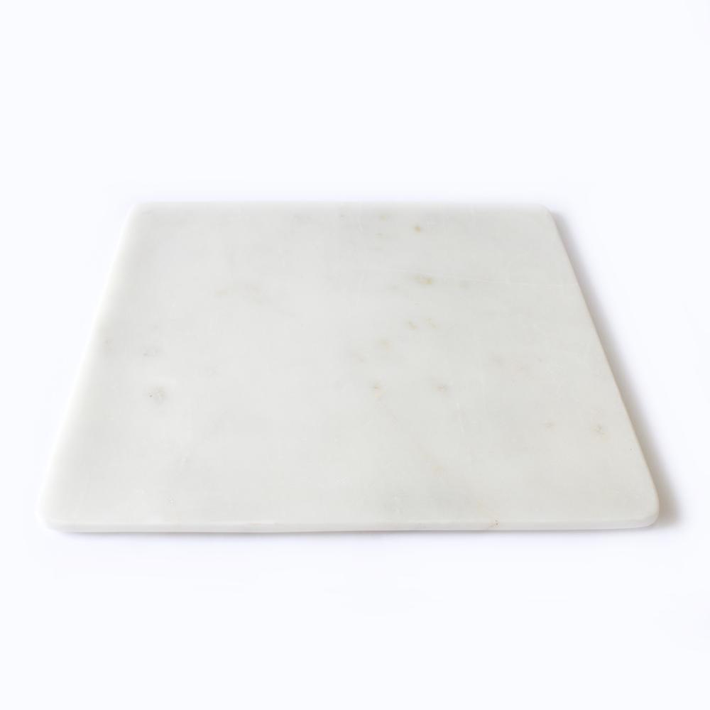 X-Lg. Square Marble Platter 15" X 15" - White. Picture 1