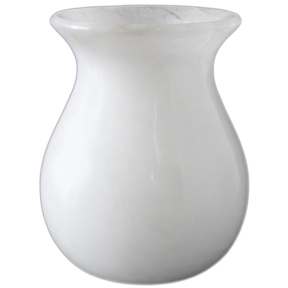 Alabaster Vase A 6”H - White. Picture 1