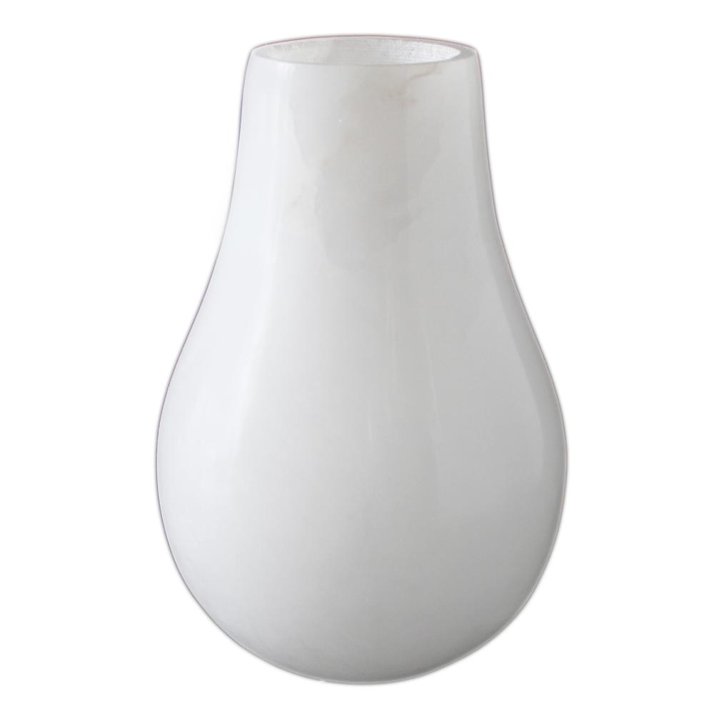Alabaster Vase B 6”H - White. Picture 1