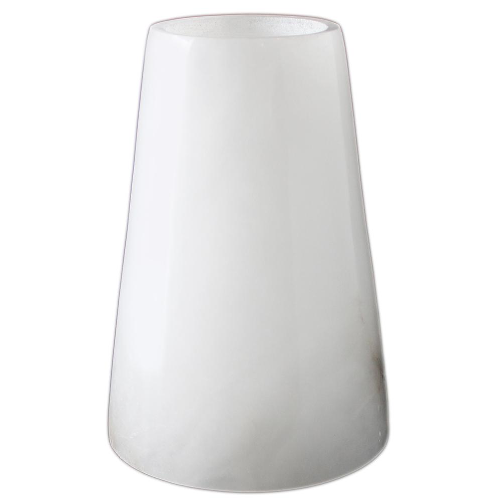 Alabaster Vase C 6”H - White. Picture 1