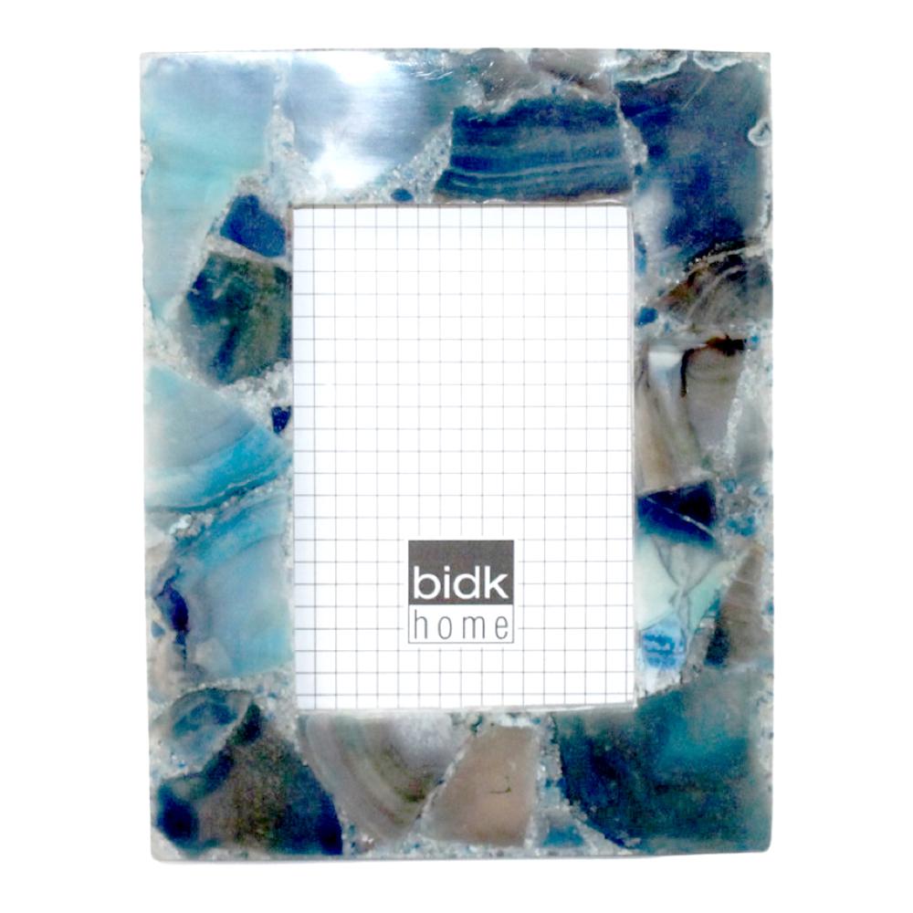 4"X6" Blue Agate Photo Frame - Blue. Picture 1