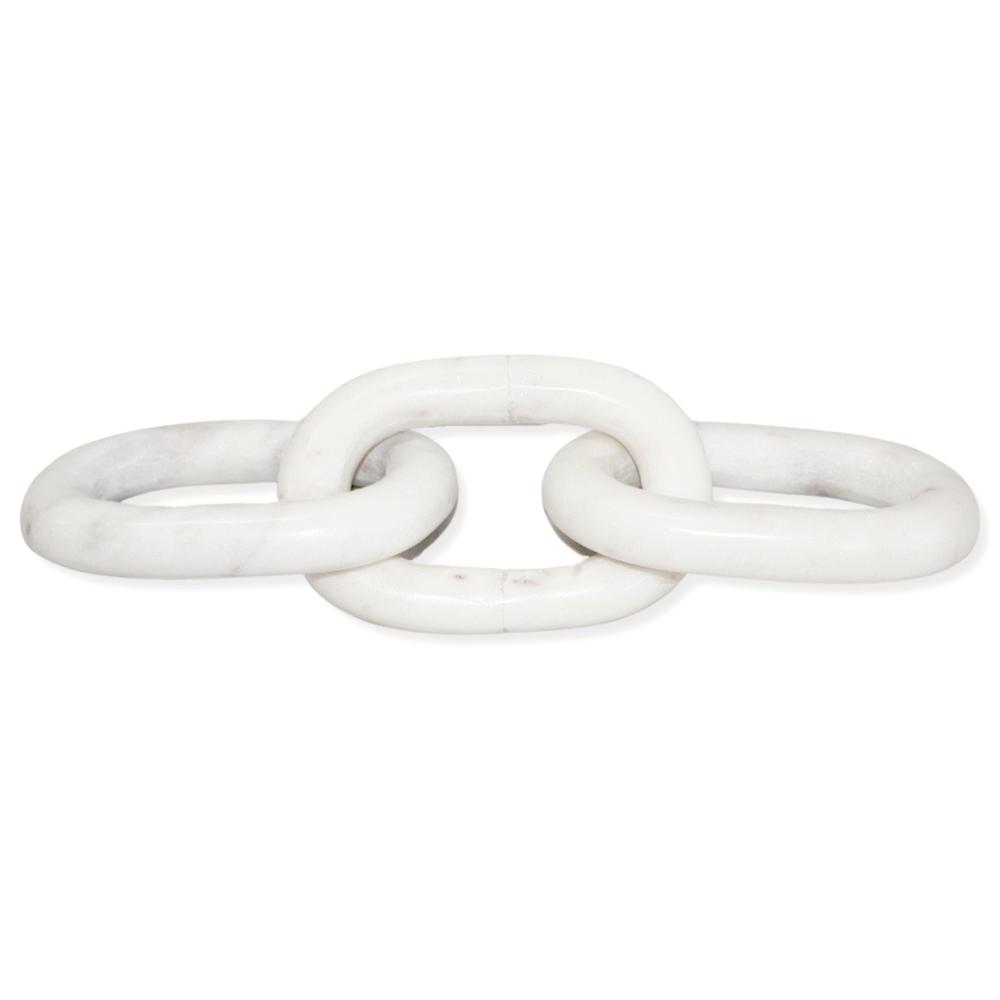 White Marble 3 Links Chain - White. Picture 1