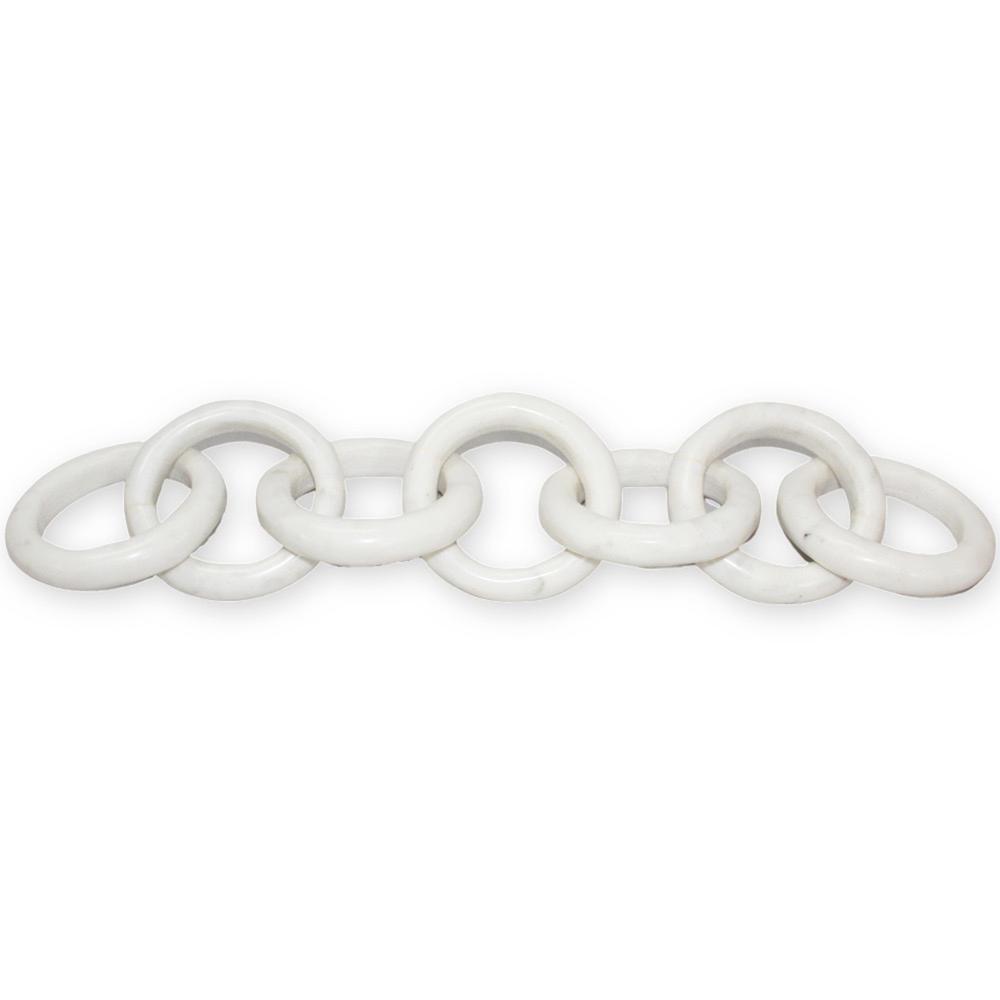 White Marble 7 Links Chain - White. Picture 1