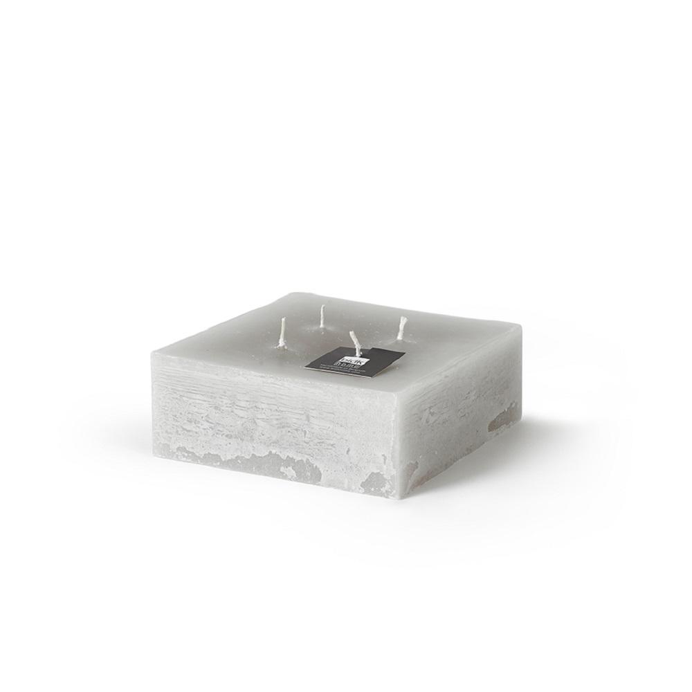 Square 1-Wick Pillar Candle 6"X6"X2" Linen- St. Picture 1