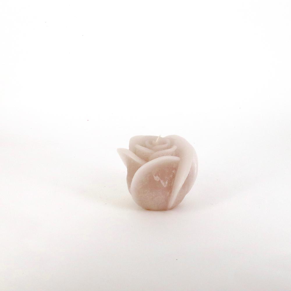 Medium 1-Wick Rose Candle 4.75"Dia X 4" Linen - Linen. Picture 1