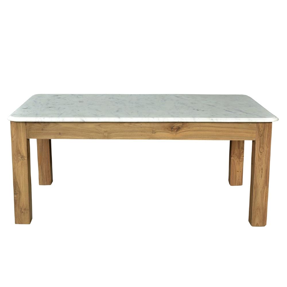 Teak & Marble Coffee Table - ST. Picture 1